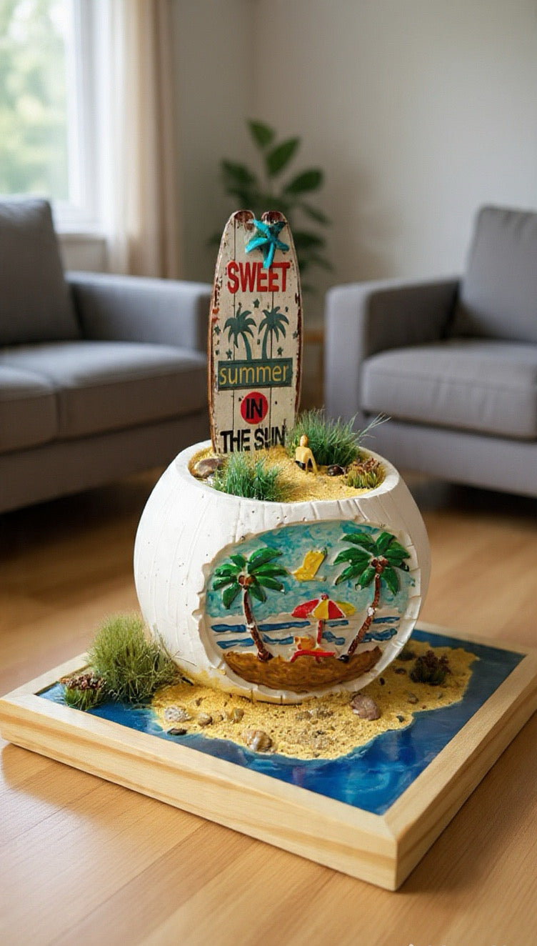 Sweet Summer in the Sun" – Handbemaltes Sommer-Diorama Unikat