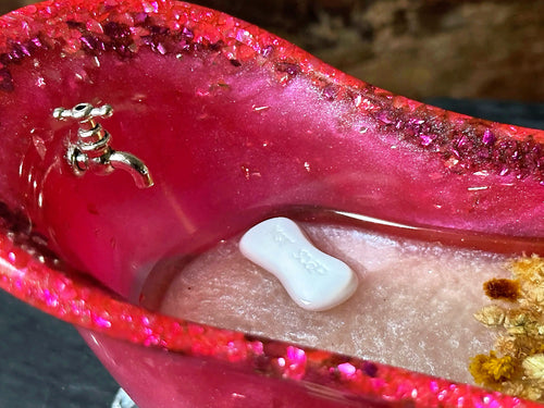 Miniatur-Badewanne aus Resin – Handgefertigte Deko, 16x7 cm