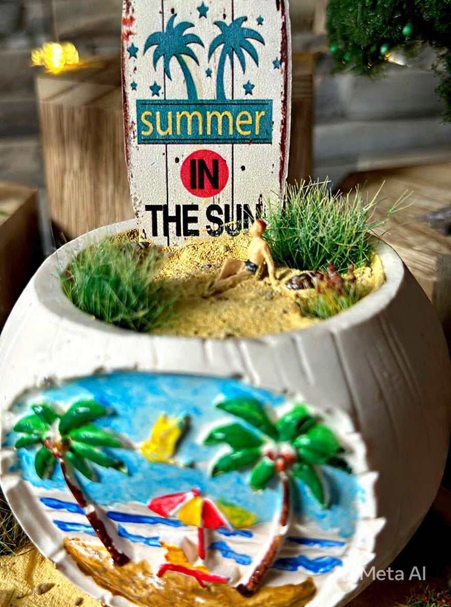 Sweet Summer in the Sun" – Handbemaltes Sommer-Diorama Unikat