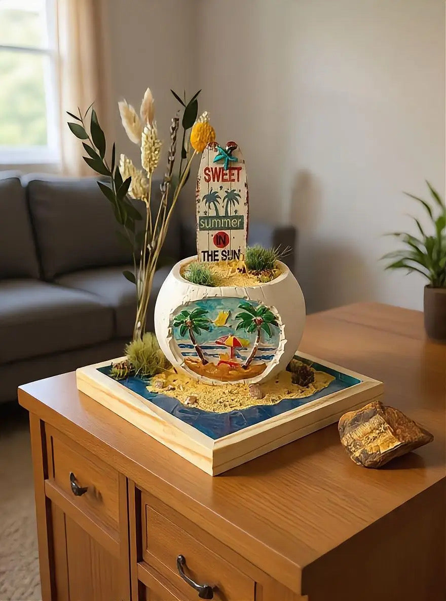 Sweet Summer in the Sun" – Handbemaltes Sommer-Diorama Unikat
