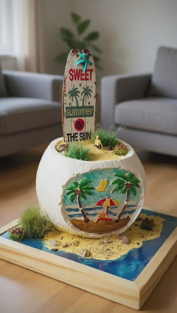 Sweet Summer in the Sun" – Handbemaltes Sommer-Diorama Unikat
